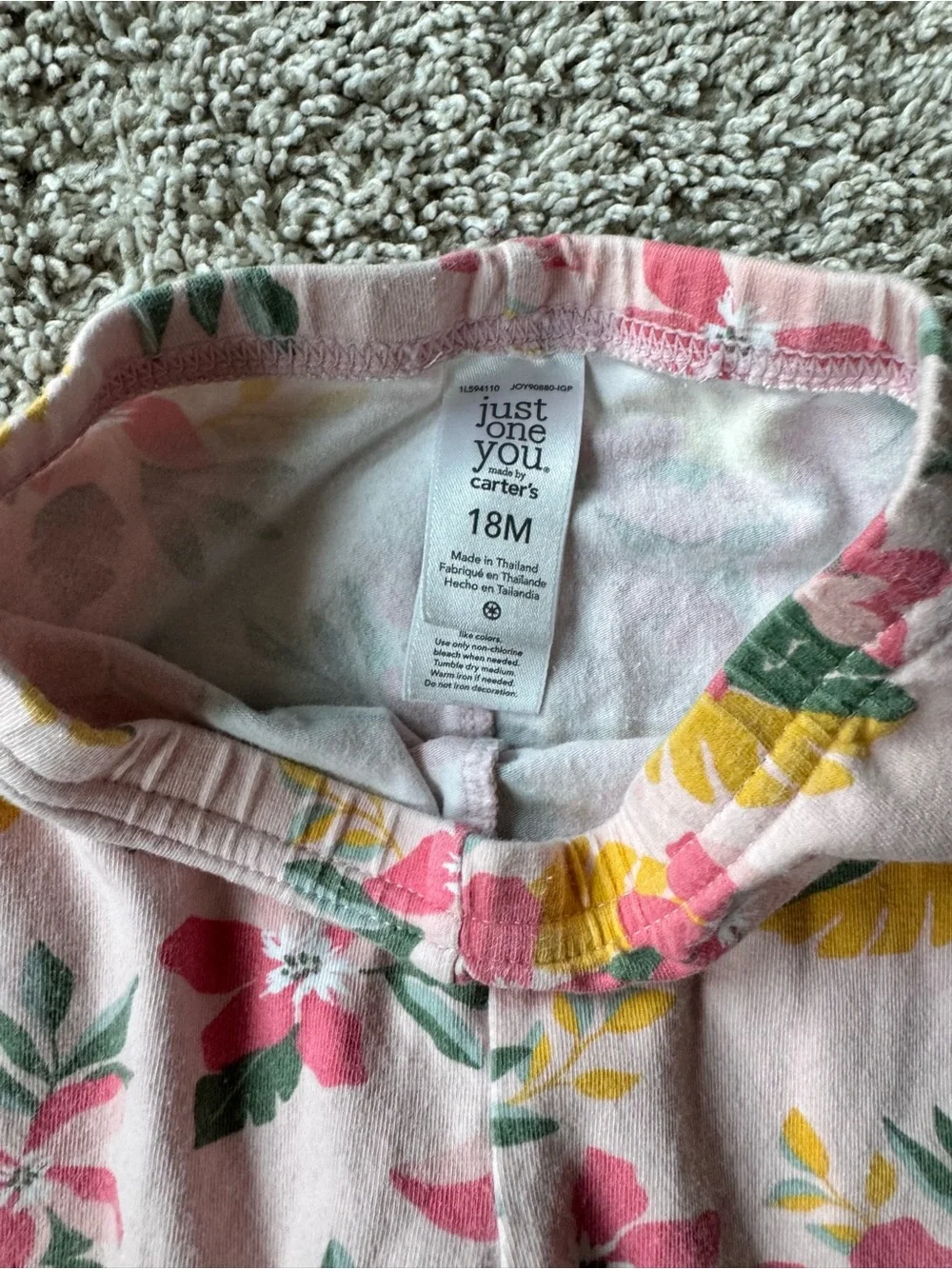 Baby Girl 18 Month Clothing bundle Pink Floral & Chambray Toddler Outfit Set